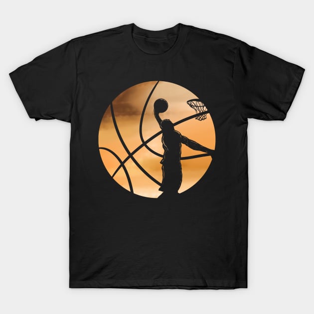 Sundown Basketball Dunkin Shadow Basket Board T-Shirt by SinBle